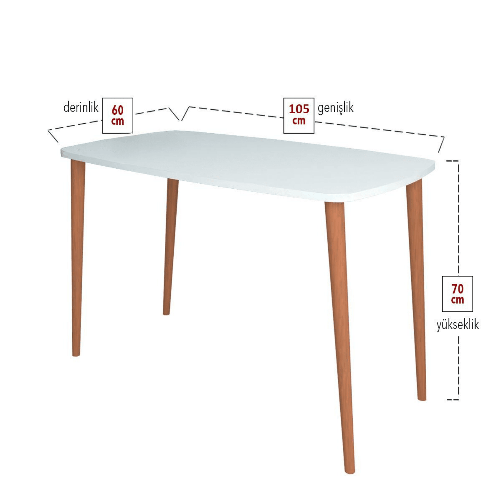 Gowoll-Studienschreibtisch 60 x 105 cm Weiß (Holzbeine) - Ezmann.de
