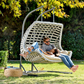 Capri Swing Gartenschaukel Rattan Hängesessel mit Gestell Hängeschaukel Cunda