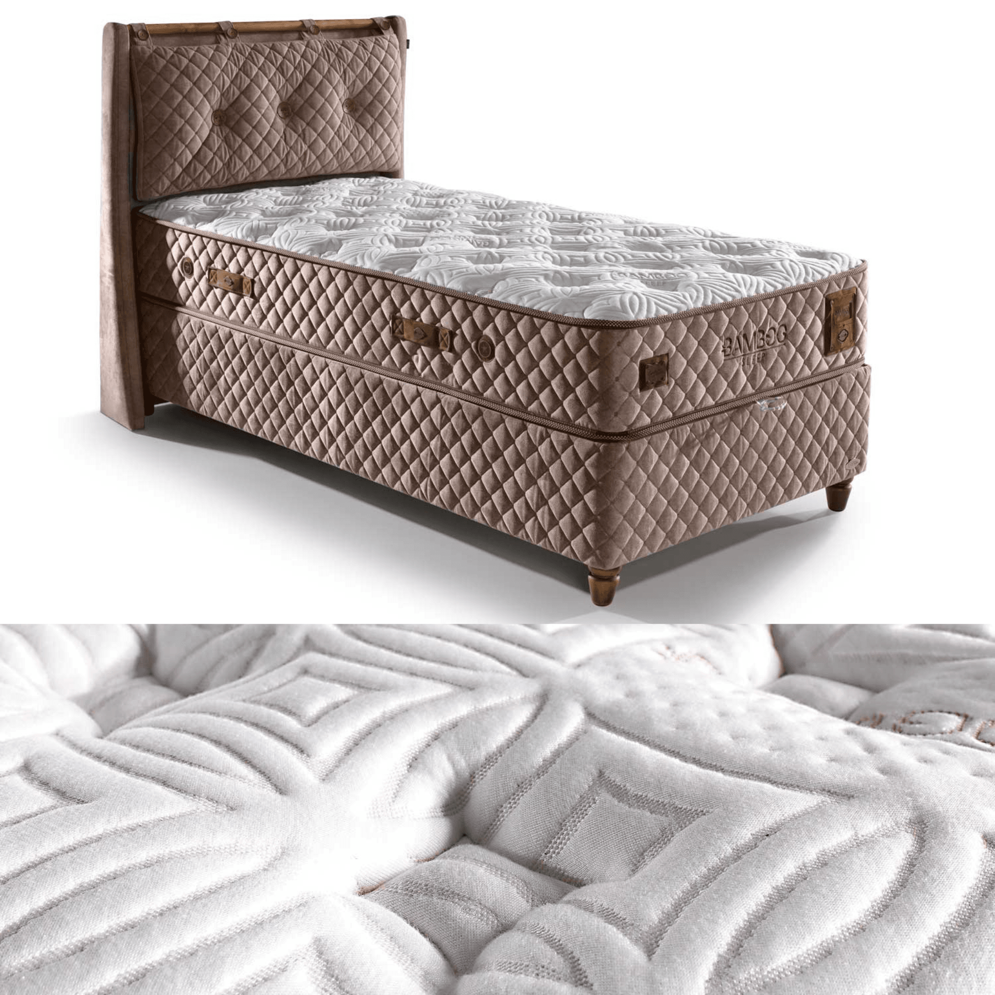 Bambi Bamboo Sleep Boxspringbett Set Schlafzimmer Set mit 7 Schichten Höhe 30 cm Matratze - Ezmann.de