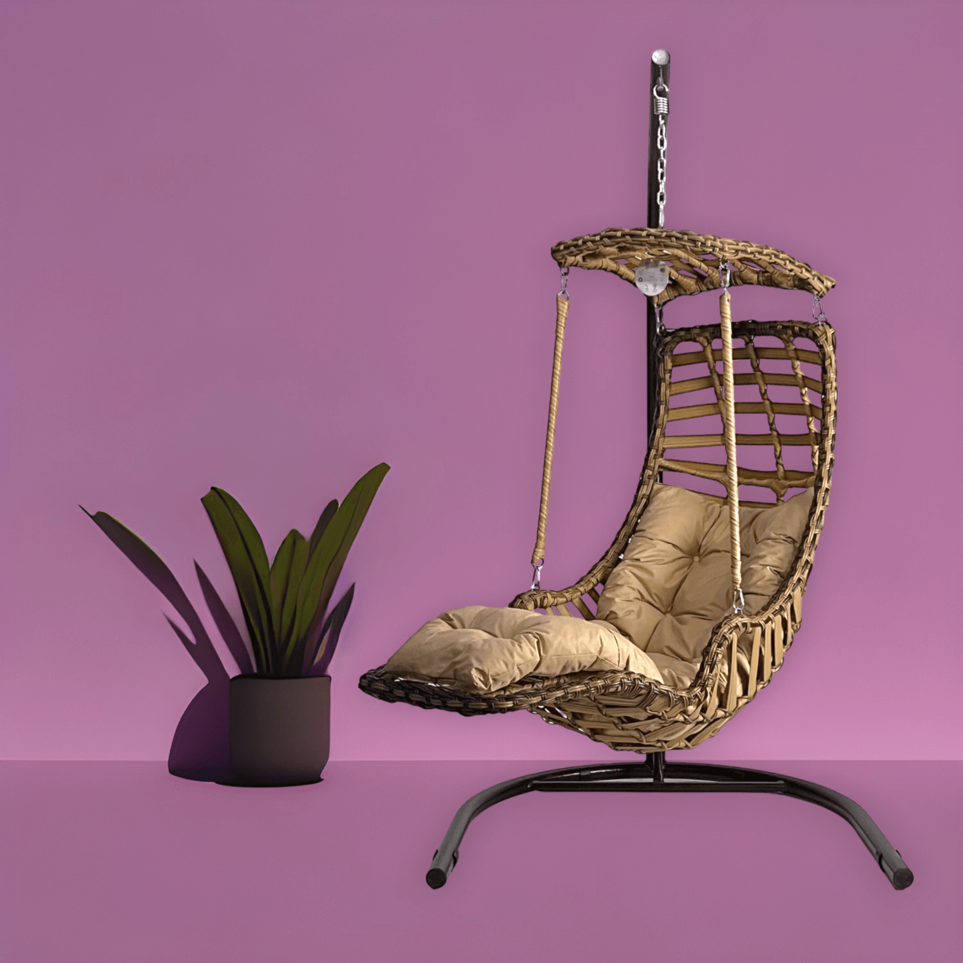 Capri Swing Gartenschaukel Rattan Hängesessel mit Gestell Hängeschaukel Alacati Plus - Ezmann.de