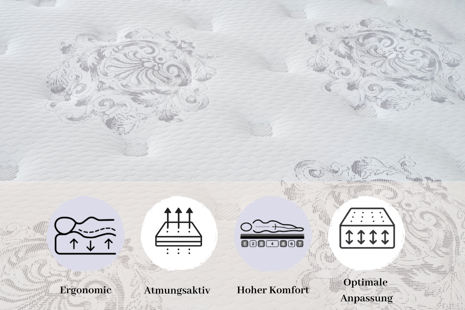 BSS MILANO Boxspringbett Set | Matratze H3 | Box und Kopfteil Gowoll.de