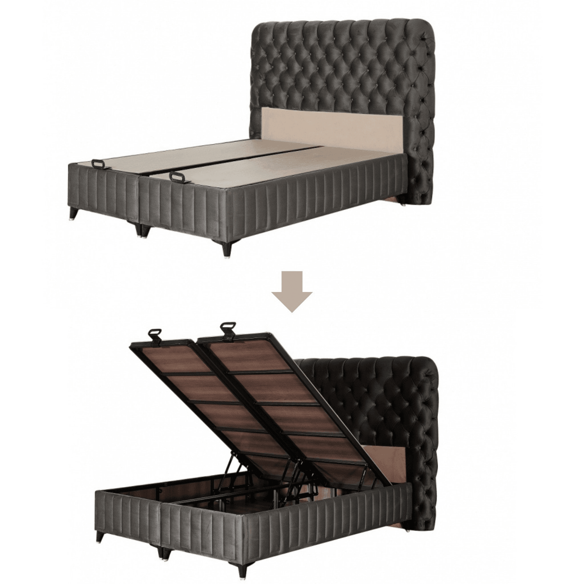 Fluffy Bett Set Boxspringbett mit Matratze mit Topper - Ezmann.de