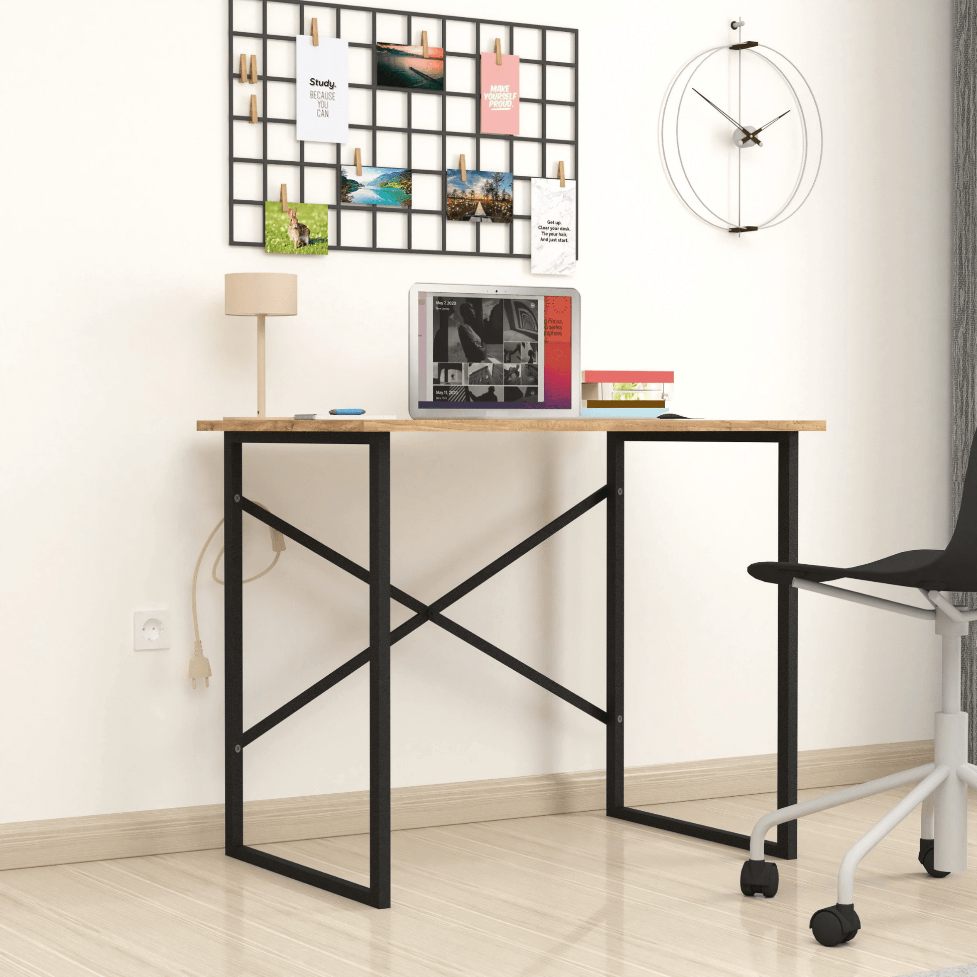 Gowoll Schreibtisch Kleiner Tisch Computertisch 90x60x75 cm Tischplatte Holz Laptoptisch - Ezmann.de