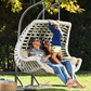 Capri Swing Gartenschaukel Rattan Hängesessel mit Gestell Hängeschaukel Cunda