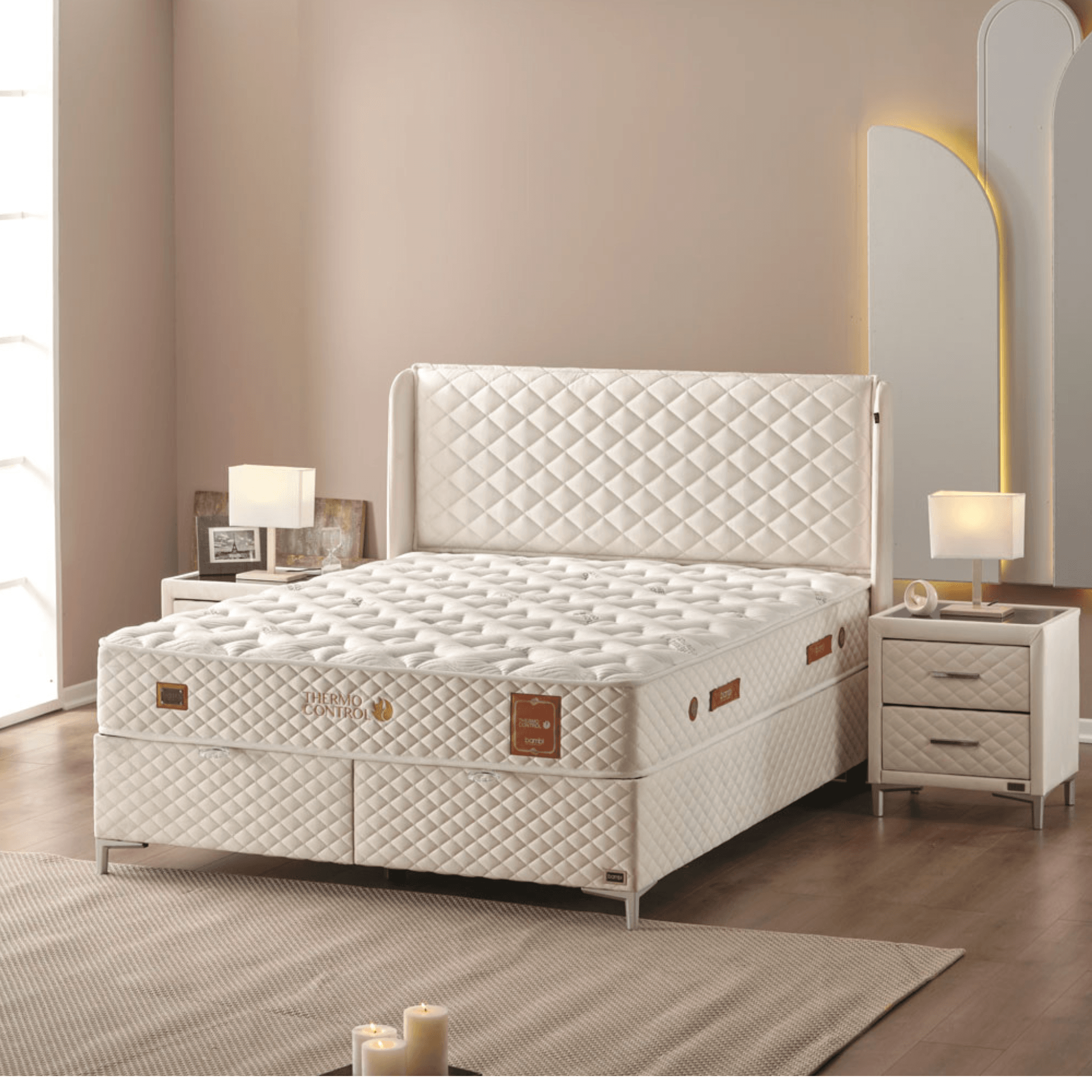 Bambi Thermo Control Boxspringbett mit Matratze & Bettkästen - Ezmann.de