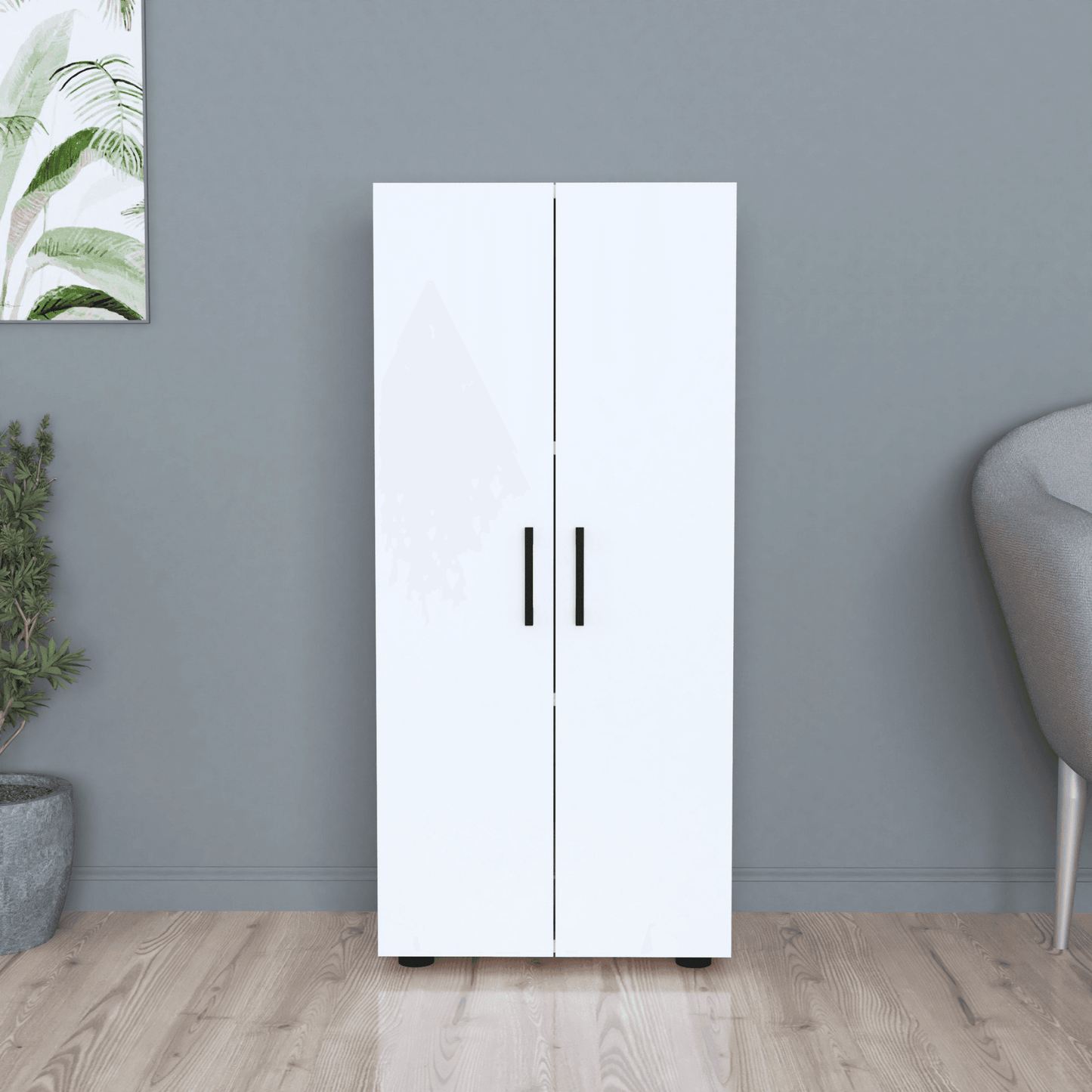 Gowoll Mehrzweckschrank mit 2 Türen 3 Weiß Einlegeboden 108x49x32 cm - Ezmann.de