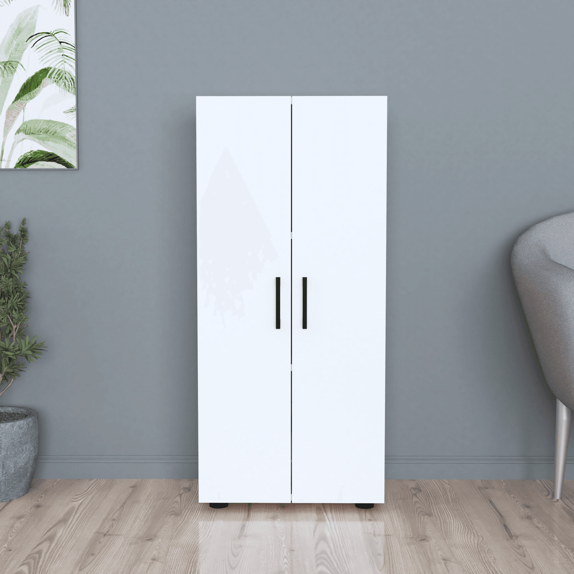 Gowoll Mehrzweckschrank mit 2 Türen 3 Weiß Einlegeboden 108x49x32 cm - Ezmann.de
