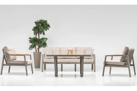 Gowoll Efes Gartenlounge-Set Gartengarnitur Gartenmöbel Set 5 Personen Gartentisch für Outdoor - Ezmann.de