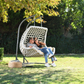 Capri Swing Gartenschaukel Rattan Hängesessel mit Gestell Hängeschaukel Cunda