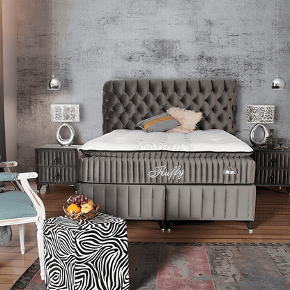 Fluffy Bett Set Boxspringbett mit Matratze mit Topper - Ezmann.de