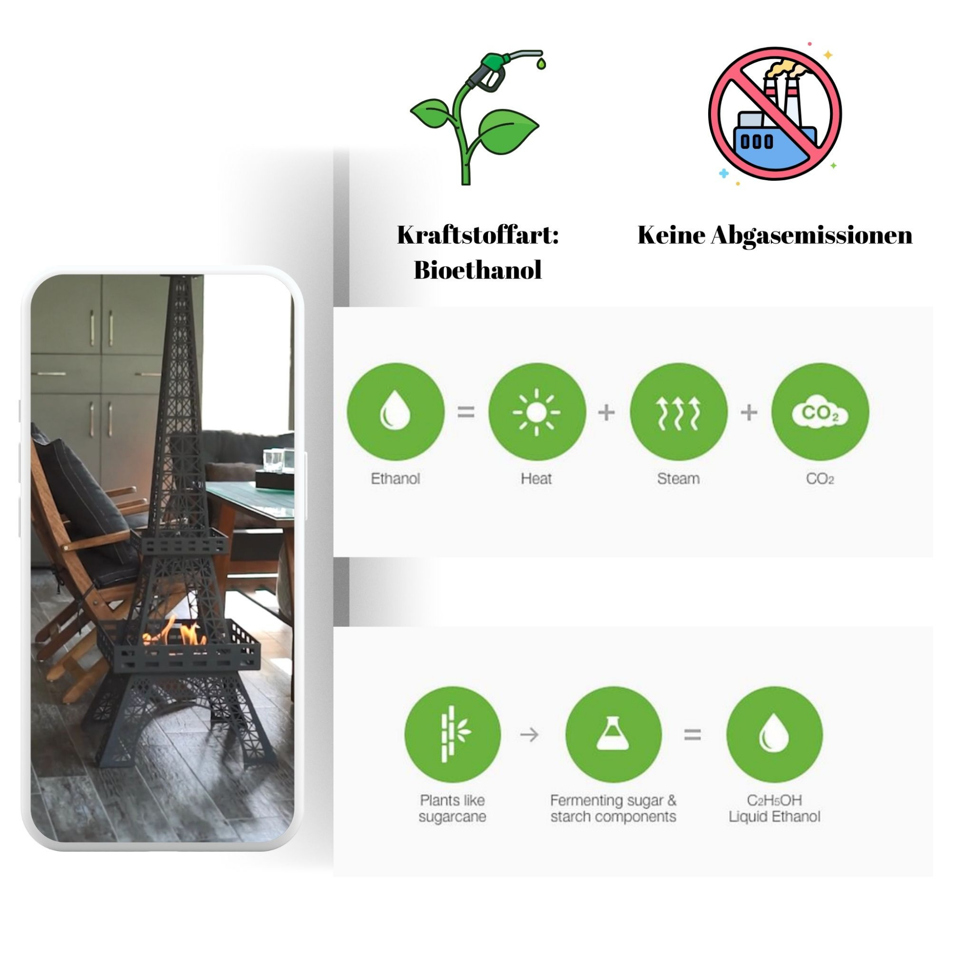Korflame Eifelturm Tischkamin Ezmann
