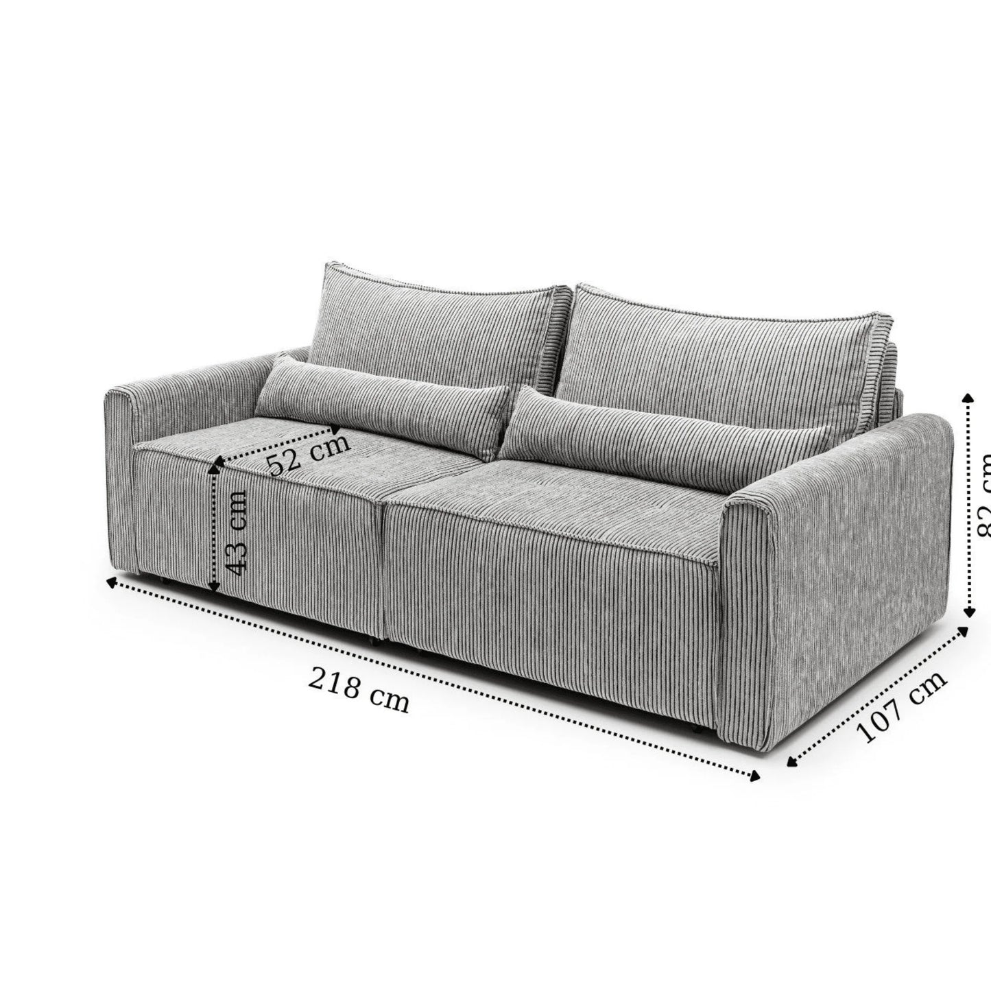 Benissa Schlafsofa 3 Sitzer mit Stauraum & Schlaffunktion | Ecksofa & Heimkino-Sofa, verstellbare Rückenlehne