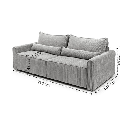 Benissa Schlafsofa 3 Sitzer mit Stauraum & Schlaffunktion | Ecksofa & Heimkino-Sofa, verstellbare Rückenlehne
