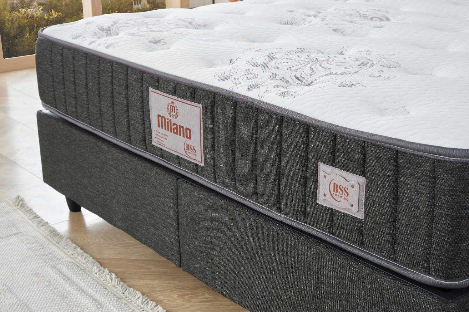 BSS MILANO Boxspringbett Set | Matratze H3 | Box und Kopfteil Gowoll.de