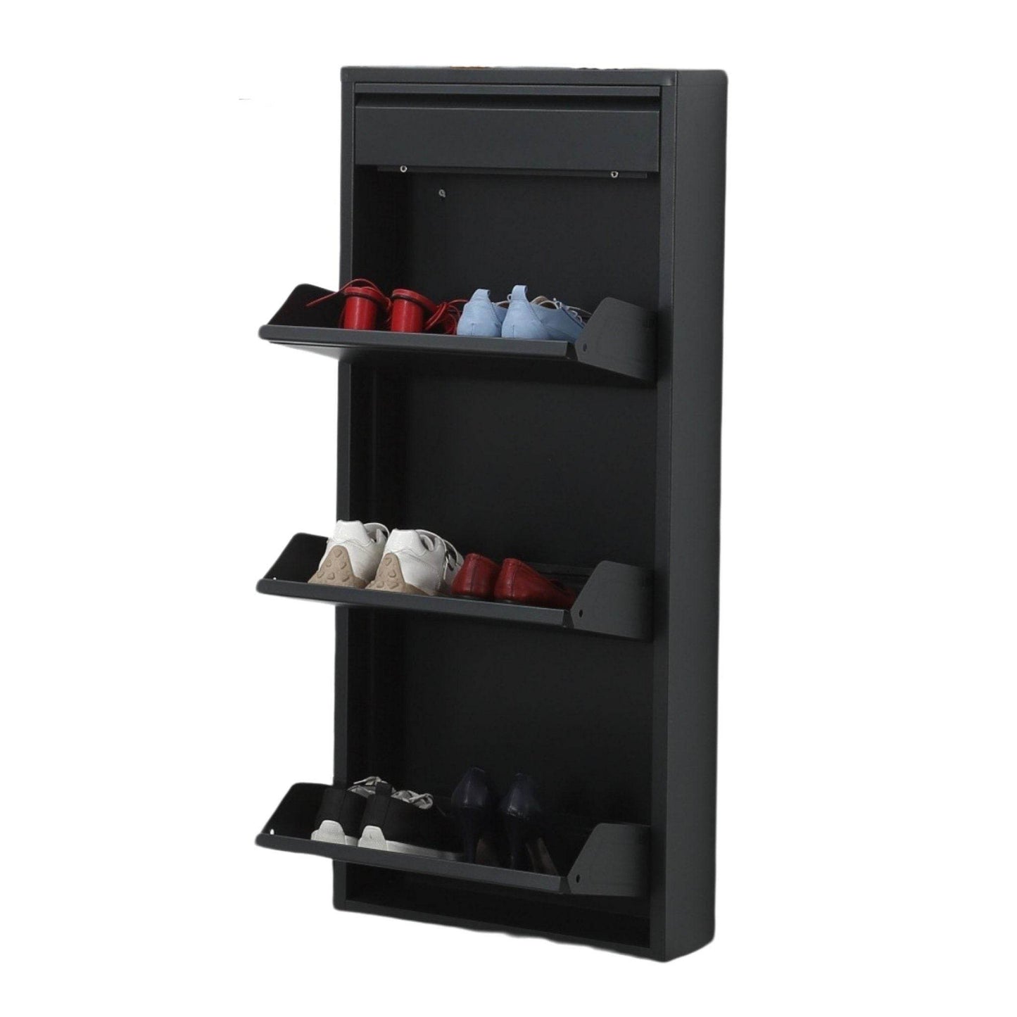 Alveon Schuhschrank (3+1 Klappen Anthrazit ) - Ezmann.de