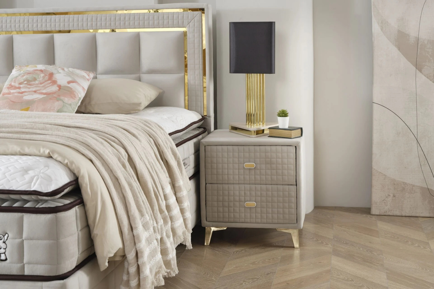BSS WOOL TOUCH Boxspringbett Set | Matratze H2/H3 | Box und Kopfteil Gowoll.de