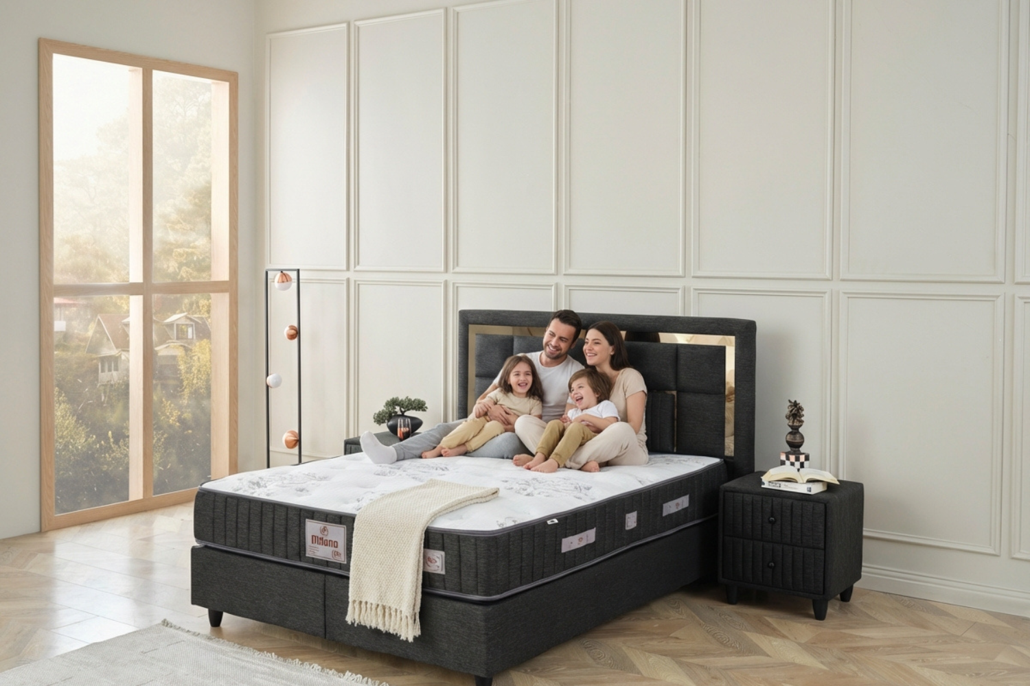 BSS MILANO Boxspringbett Set | Matratze H3 | Box und Kopfteil Gowoll.de