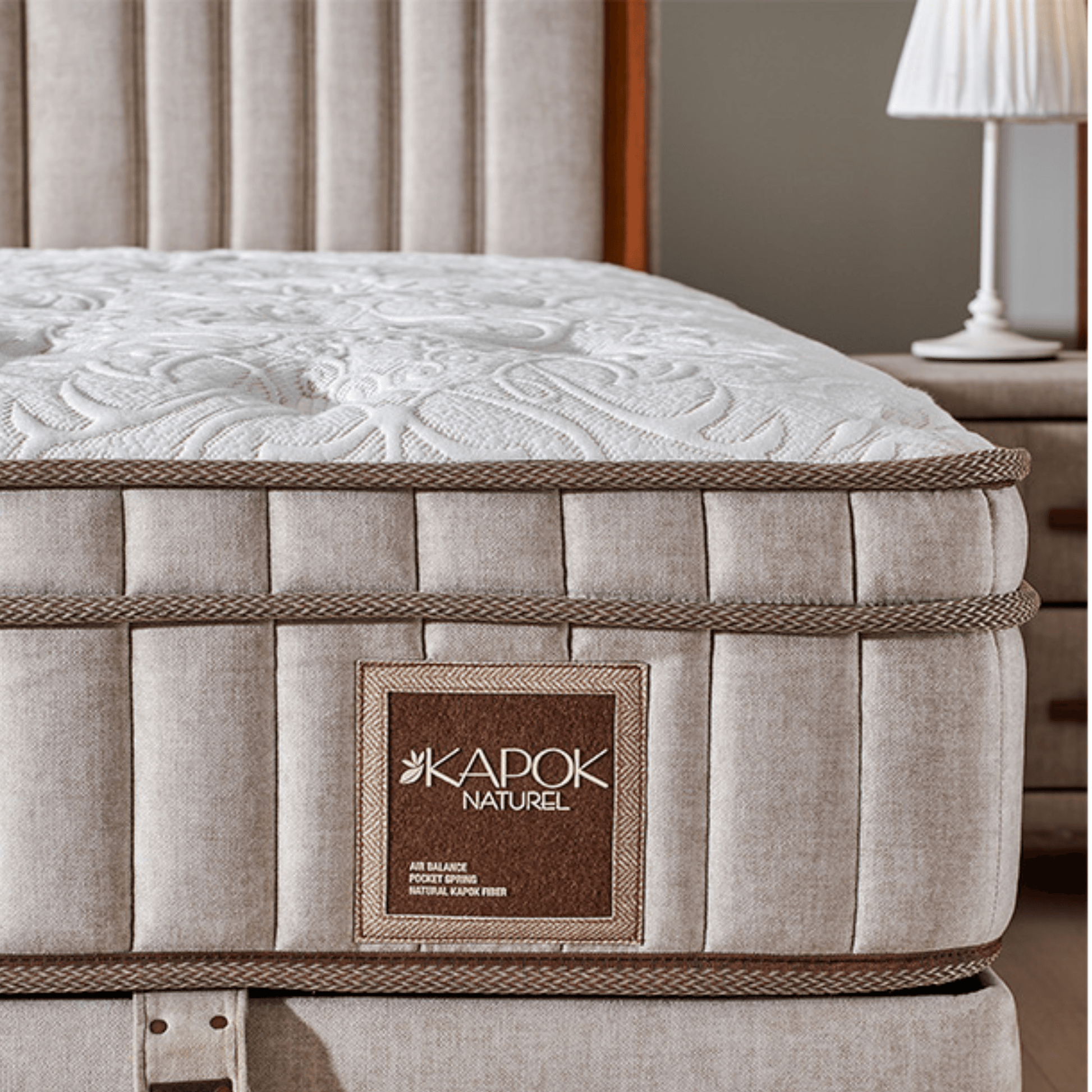 Bambi Kapok Naturel Boxspringbett Funktionsbett mit Bettkasten Boxspringbett 180x200 - 90x200 - Ezmann.de