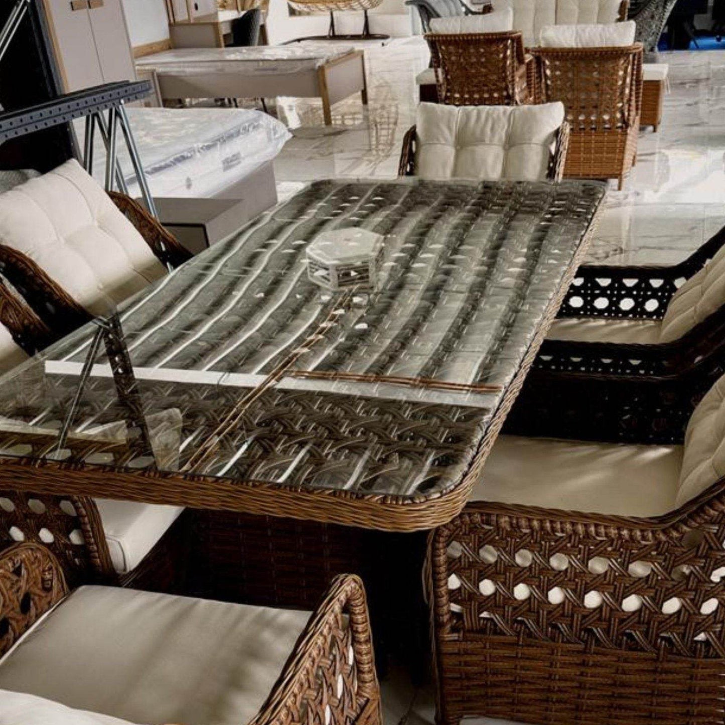 Paffia Gartenmöbel Rattan Balkonmöbel Gartentisch ALUMINIUM - Ezmann.de