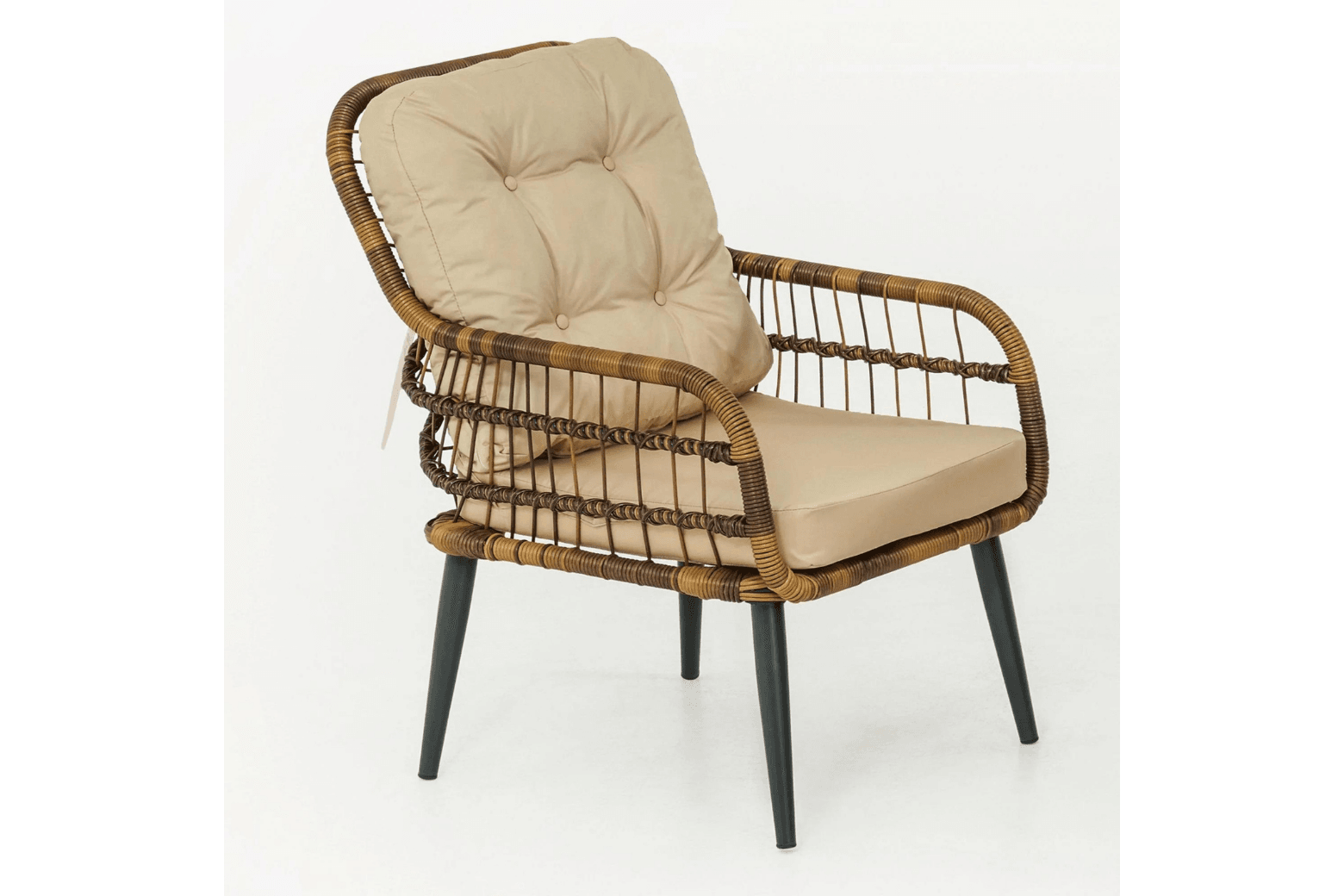 Capri Swing Gartenlounge-Set Rattan Lounge Gartenmöbel Set 4 Personen Bistroset mit Stühle & Bank - Ezmann.de