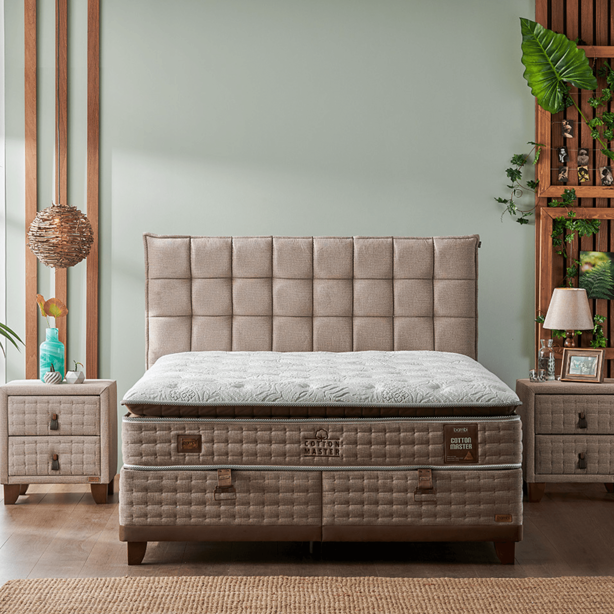 Bambi Cotton Master Boxspringbett Schlafzimmer Set mit 9 Schichten mit Topper Höhe 32 cm Matratze - Ezmann.de