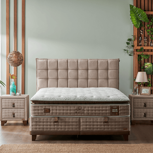 Bambi Cotton Master Boxspringbett Schlafzimmer Set mit 9 Schichten mit Topper Höhe 32 cm Matratze - Ezmann.de