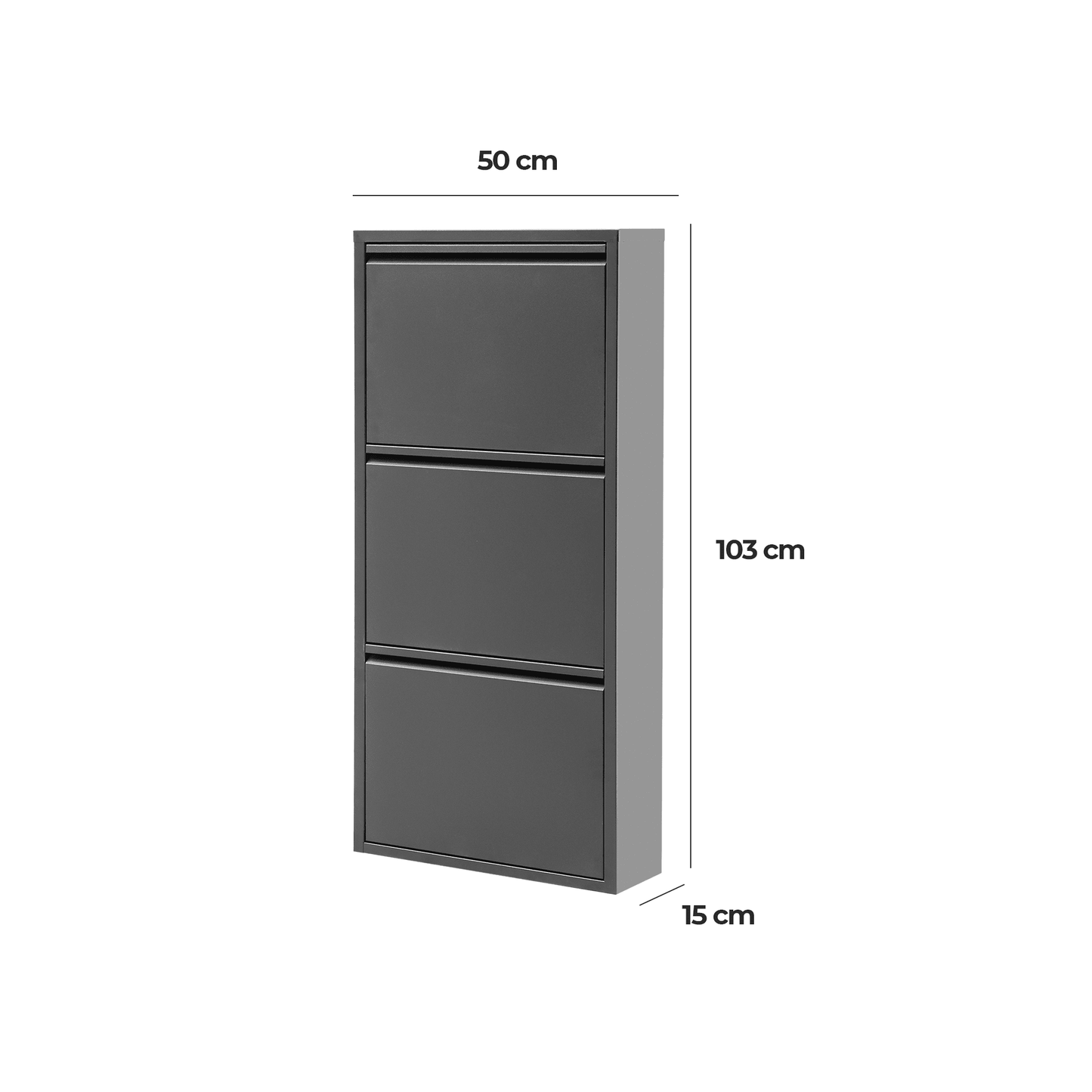 Alveon Schuhschrank (3 Klappen Schwarz) - Ezmann.de