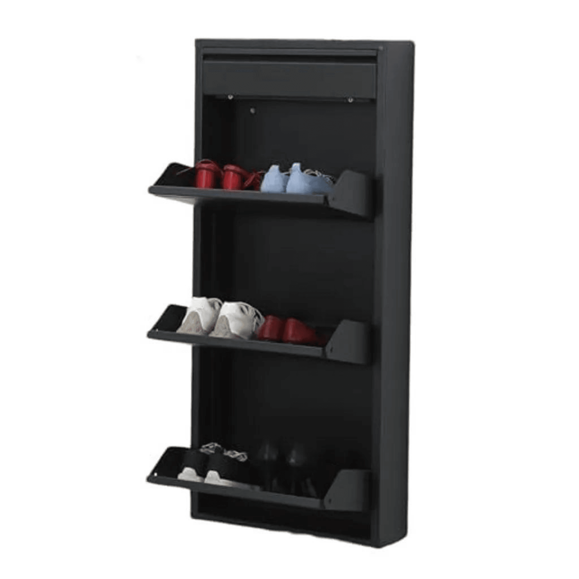 Alveon Schuhschrank (3+1 Klappen Schwarz) - Ezmann.de