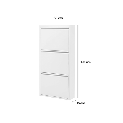 Alveon Schuhschrank (3 Klappen Weiß) - Ezmann.de
