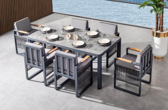 Gowoll Argos Aluminium Gartenlounge-Set Wetterfeste Gartenmöbel Set 6 Personen für Outdoor Terassenmöbel - Ezmann.de