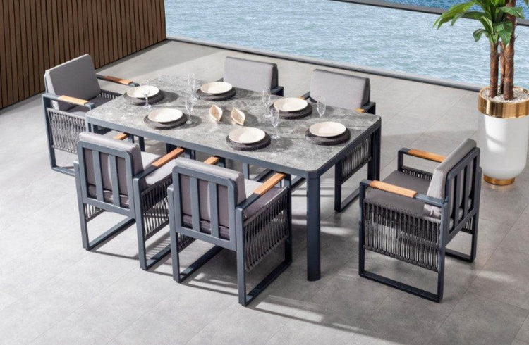 Gowoll Argos Aluminium Gartenlounge-Set Wetterfeste Gartenmöbel Set 6 Personen für Outdoor Terassenmöbel - Ezmann.de