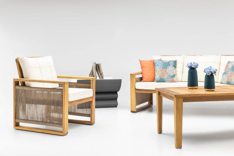 Gowoll Argos Holz Gartenlounge-Set Gartengarnitur Gartenmöbel Set 5 Personen Gartentisch für Outdoor - Ezmann.de