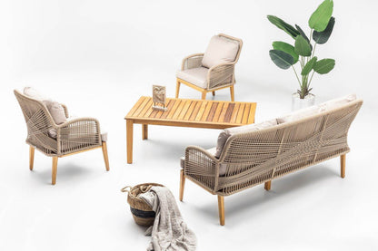 Gowoll Arizona Gartenlounge-Set Gartengarnitur Gartenmöbel Set 5 Personen Gartentisch für Outdoor - Ezmann.de