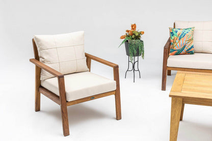 Gowoll Artemis Holz Gartenlounge-Set Gartengarnitur Gartenmöbel Set 5 Personen Gartentisch für Outdoor - Ezmann.de