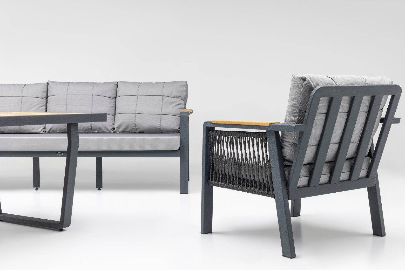Gowoll Artemis Plus Anthrazit Gartenlounge-Set Gartengarnitur Gartenmöbel Set 5 Personen Gartentisch für Outdoor - Ezmann.de