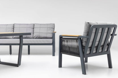 Gowoll Artemis Plus Anthrazit Gartenlounge-Set Gartengarnitur Gartenmöbel Set 5 Personen Gartentisch für Outdoor - Ezmann.de