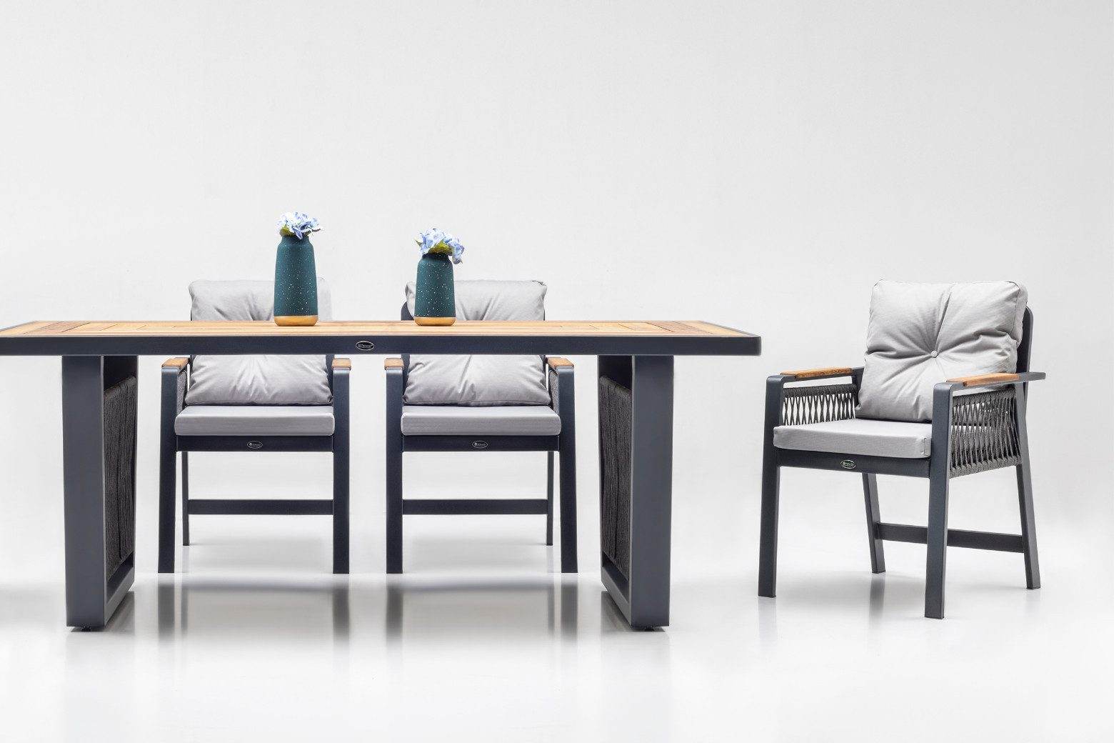 Gowoll Artemis Plus Anthrazit Gartenlounge-Set Wetterfeste Holz Gartenmöbel Set 6 Personen für Outdoor Terassenmöbel - Ezmann.de