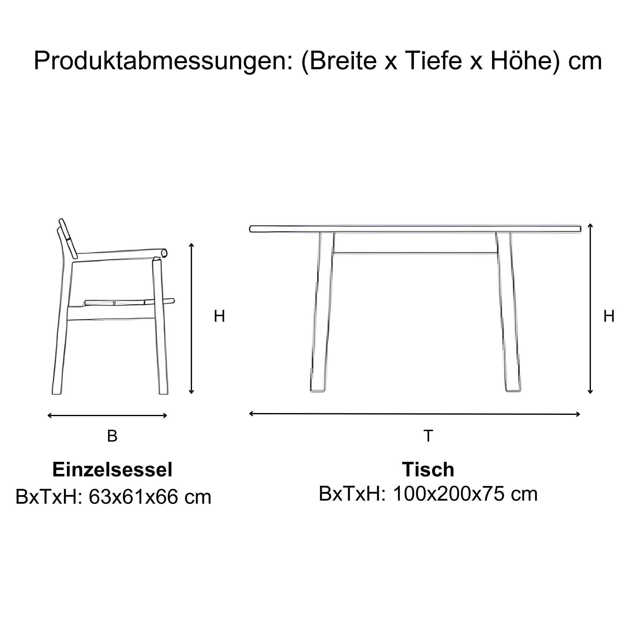 Gowoll Atlantis Gartenlounge-Set Wetterfeste Holz Gartenmöbel Set 6 Personen für Outdoor Terassenmöbel - Ezmann.de