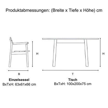 Gowoll Atlantis Gartenlounge-Set Wetterfeste Holz Gartenmöbel Set 6 Personen für Outdoor Terassenmöbel - Ezmann.de