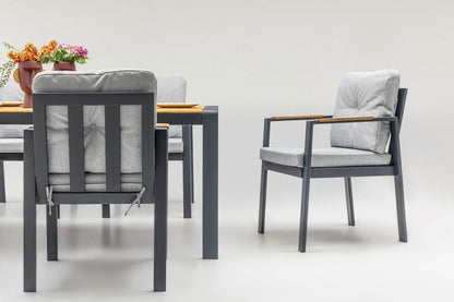Gowoll Efes Anthrazit Gartenlounge-Set Wetterfeste Holz Gartenmöbel Set 6 Personen für Outdoor Terassenmöbel - Ezmann.de