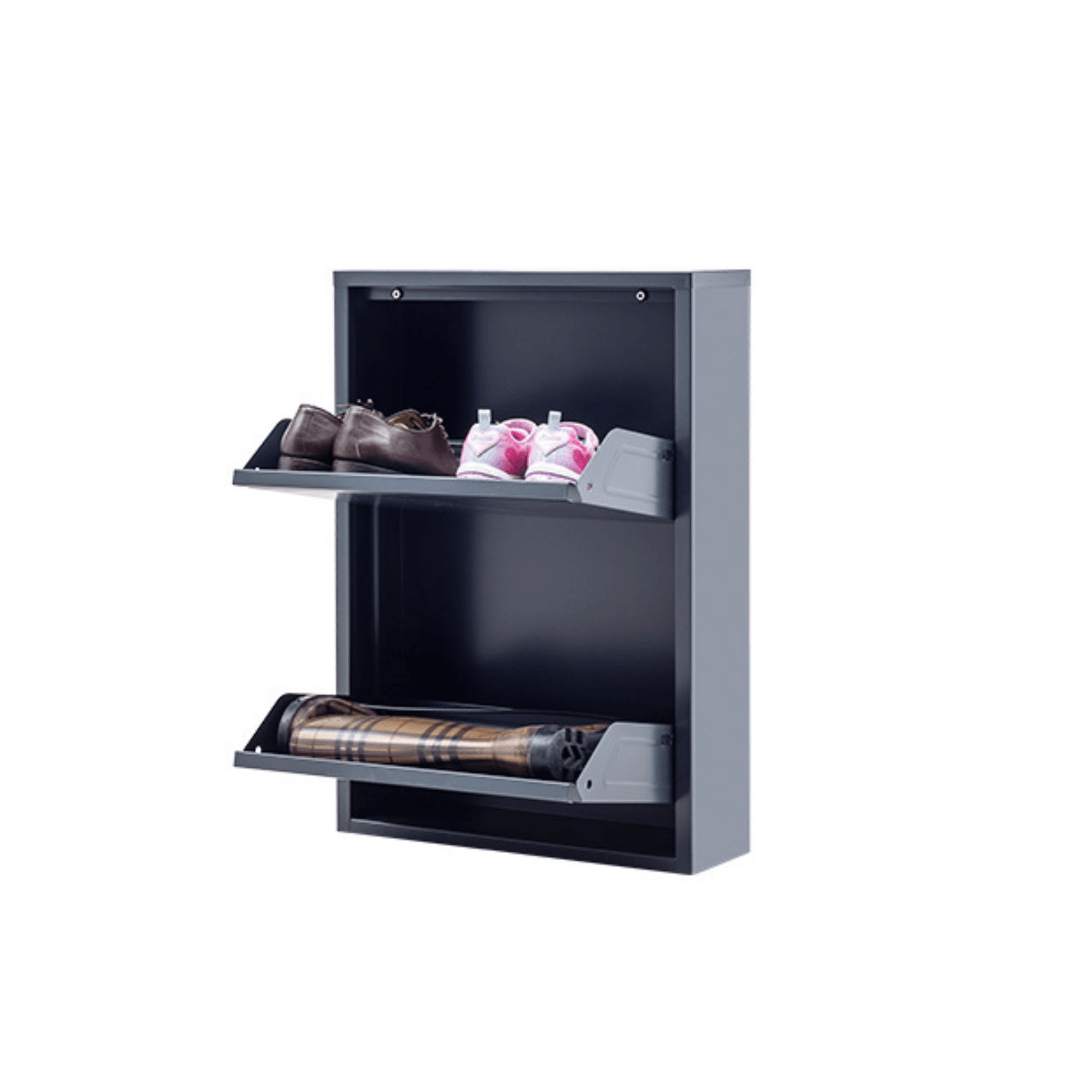 Alveon Schuhschrank (2 Klappen Anthrazit) - Ezmann.de