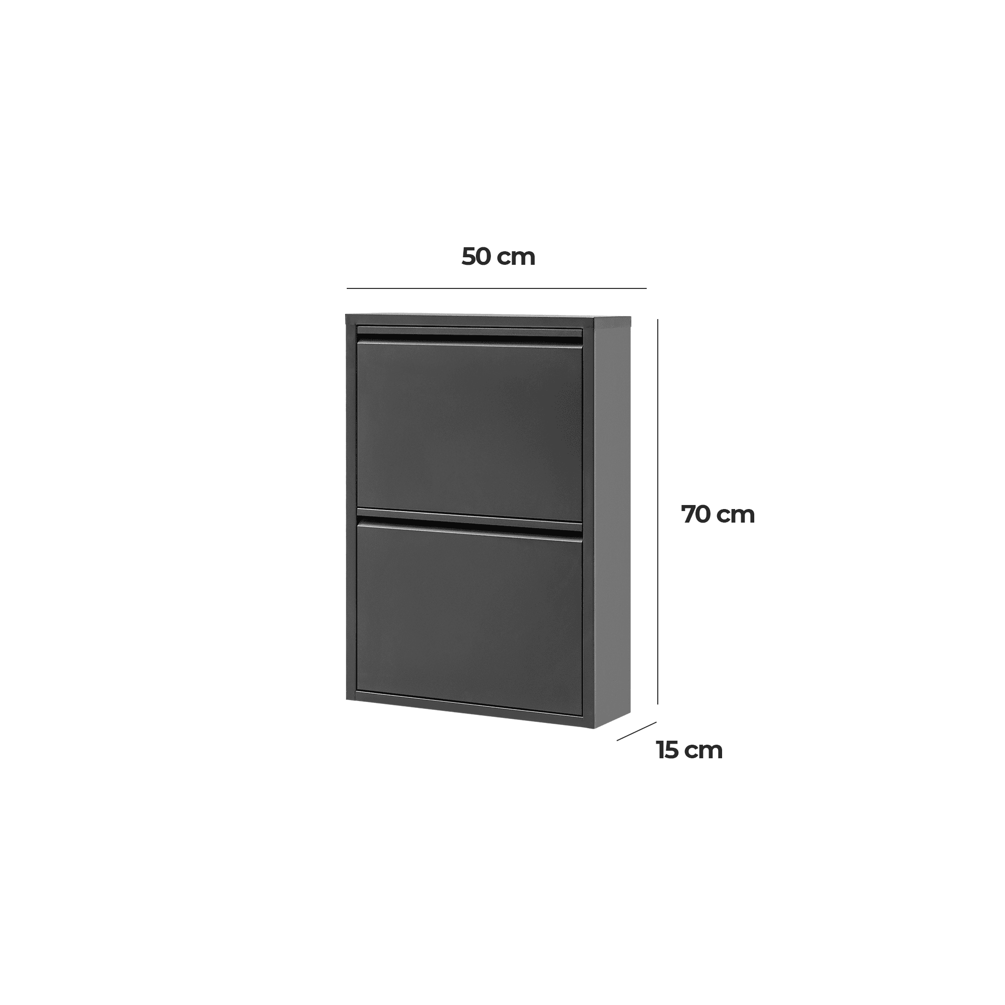 Alveon Schuhschrank (2 Klappen Schwarz) - Ezmann.de