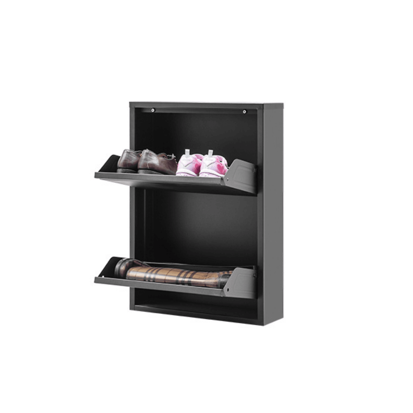 Alveon Schuhschrank (2 Klappen Schwarz) - Ezmann.de