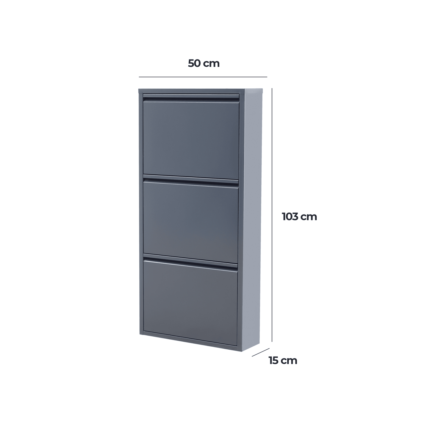 Alveon Schuhschrank (3 Klappen Anthrazit) - Ezmann.de