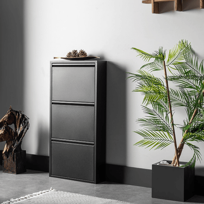 Alveon Schuhschrank (3 Klappen Schwarz) - Ezmann.de