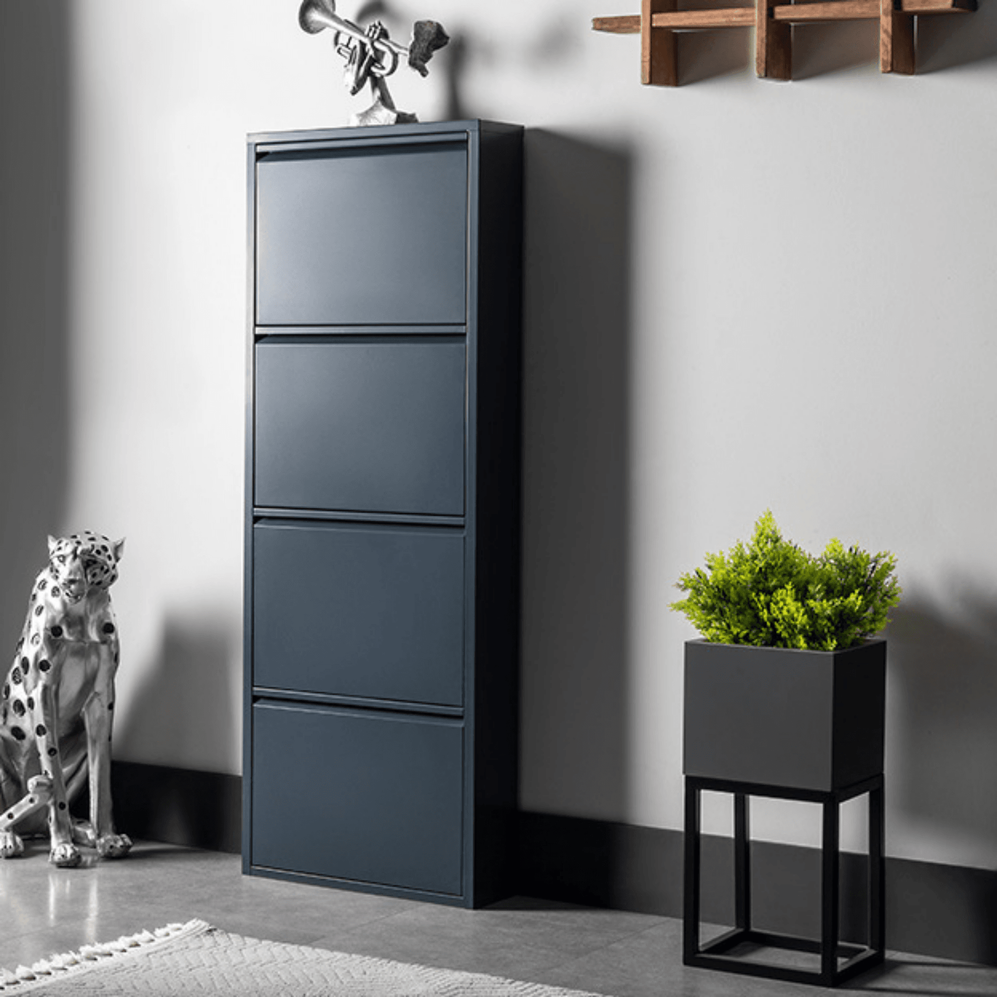 Alveon Schuhschrank (4 Klappen Anthrazit) - Ezmann.de