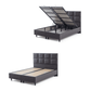 Moln Visco Grey Boxspringbett Set mit Matratze und Bettkästen, Schlafzimmer Set - Ezmann.de