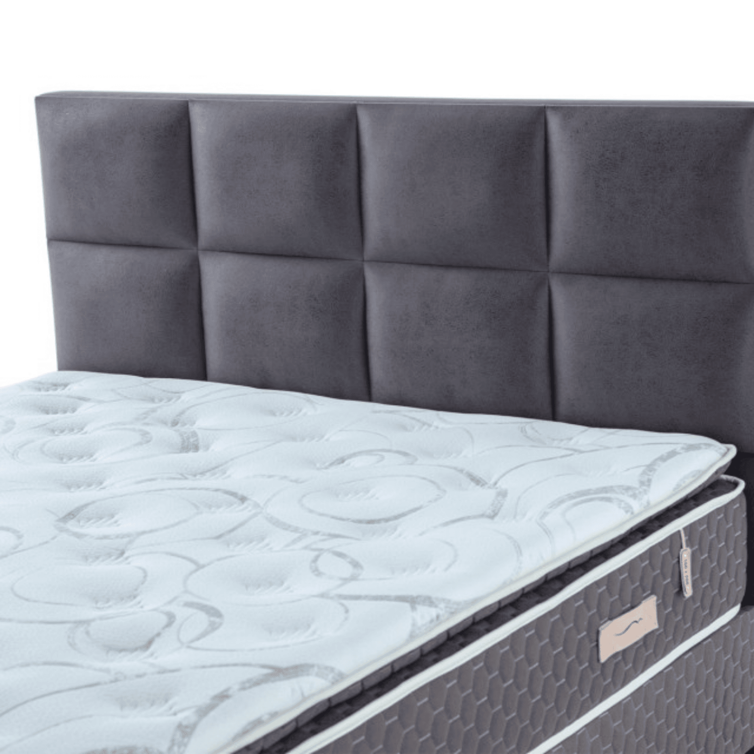 Moln Visco Grey Boxspringbett Set mit Matratze und Bettkästen, Schlafzimmer Set - Ezmann.de