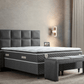 Moln Visco Grey Boxspringbett Set mit Matratze und Bettkästen, Schlafzimmer Set - Ezmann.de