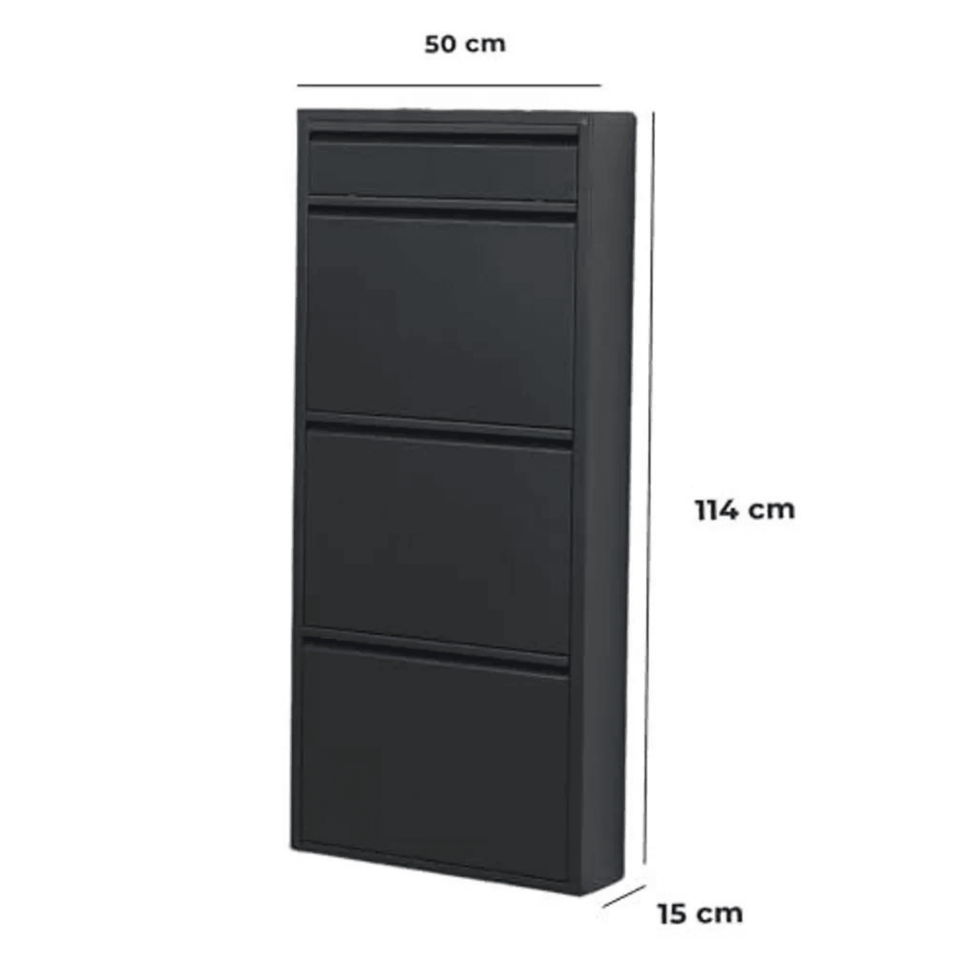 Alveon Schuhschrank (3+1 Klappen Schwarz) - Ezmann.de